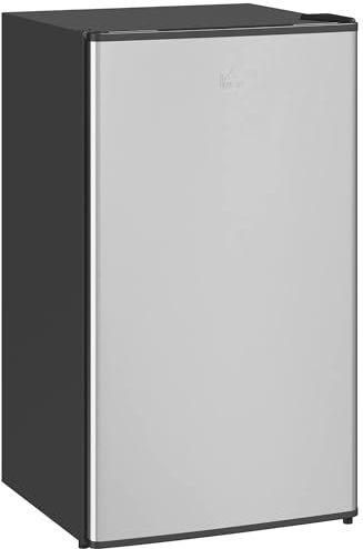 HOMCOM Frigorifero Piccolo 91L MonoPorta Reversibile con Congelatore, Mini Frigo da Camera Tavolo Silenzioso Classe E Compatto Portatile con Temperatura Regolabile, Libera Installazione, Nero