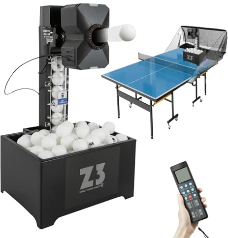 JAYEUW Tischtennisroboter Ping Pong Ballmaschine mit Fernbedienung Automatische Tischtennis Ballmaschine mit Netz Ping Pong Roboter Tischtennis Trainer für Training und Übung