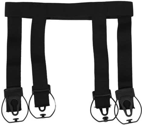 DECHOUS Soportes Elásticos Ajustables para Ligueros de Portero de Hockey sobre Hielo Clips Prácticos para Medias de Deporte Negro Talla Duraderos y Cómodos