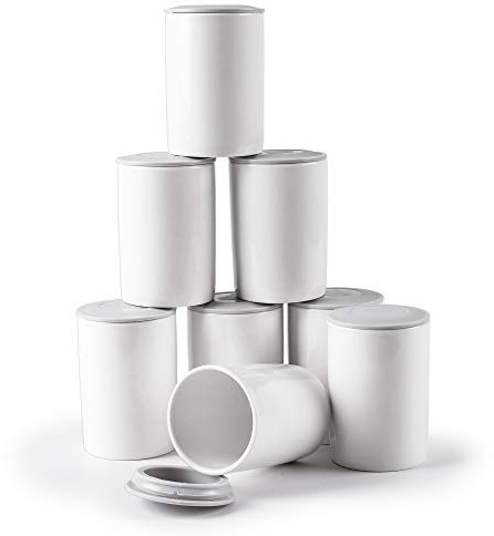 Duronic P8YM2 8 Pots en céramique de 125 ml Compatible avec Yaourtières YM1 et YM2 de Duronic Couvercle hermétique P1YM1 Large pot de 1500 ml également disponible