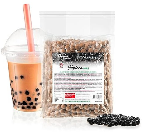 Inspire Food Original Tapioca Pearls For Bubble Drink - 1Kg | Premium Chewy Boba Balls For Boba Milk Tea, Ice Coffee, Ice Tea, Slush, Blended Fruit Drinks