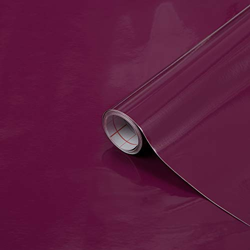 d-c-fix vinyl wrap Berry gloss plain 67,5 cm x 2 m - sticky back plastic roll for furniture, kitchen & cupboards - contact paper sticker self adhesive film