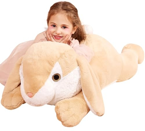 IKASA Giant Rabbit Stuffed Animal Plush Toys - Bunny Soft Toy Large Cute Huge Big Size Jumbo Kawaii Fluffy Plushy Fat Oversized Plushie - Gifts for Kids Girls (78cm, Light Brown)