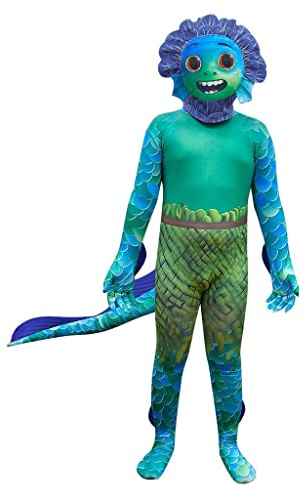 Lito Angels Déguisement Costume Sea Boy avec Masque per Enfant Garçon Taille 12-13 ans, Ensemble B - Combinaison avec Queue