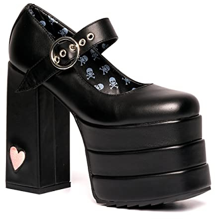 Lamoda Love Demon, Zapato de Corte Mujer, Negro PU, 33.5 EU