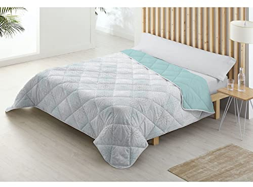Donegal Collections - Edredon Nordico Estampado Reversible Cama 105/120 cm Flow, Color Azul - Edredon Nordico Cama 105 - Edredón de Fibra 300 gr/m2. Ligero y Calentito, Tacto Suave y Transpirable