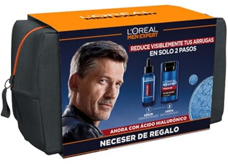 L'Oreal Paris Men Expert Confezione di routine anti-età Power AGE acido ialuronico per uomo con siero concentrato + crema antirughe