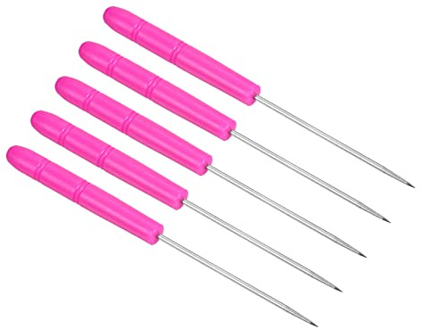 PATIKIL Bádminton Raqueta Encordado Punzón, 5 Paquetes Tenis Raqueta Cuerda Recto Punzones Guía Herramienta, Rosa Rojo