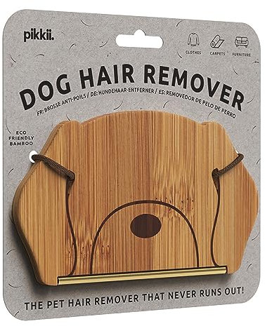 Pikkii Dog Hair Remover | Bamboo Pet Hair Remover for Carpet | Brush for Pet Hair Cleaning | Dog Accessories & Scraper Tool