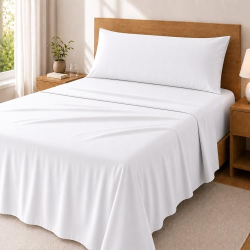 Degrees Home Premium – Juego de Sábanas 90x200 cm 3 Piezas: Sábana Bajera Ajustable, Encimera y Funda de Almohada 50X80 – Microfibra Cepillada, Suave, Oeko-Tex Certificado