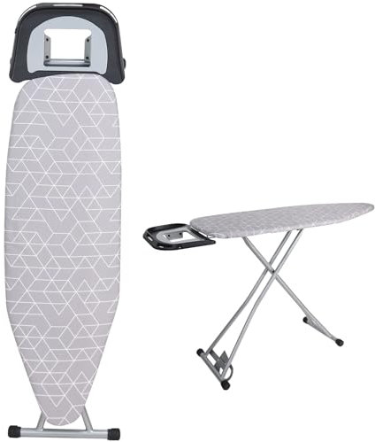 Ironing Board - 120 x 40cm Ironing Board Table Folding Metal Iron,Lightweight Iron Board Rack Foldable Non Slip Adjustable Height (Grey)