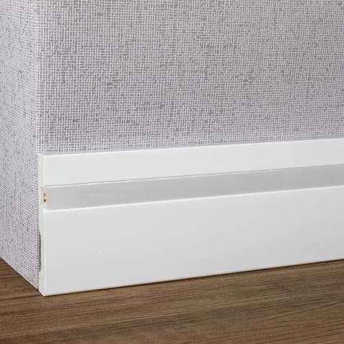 PROVISTON Plinthe lumineuse 15 x 100 x 2000 mm, barre lumineuse moderne, profil carré, plinthe LED de qualité supérieure, en plastique blanc, imperméable, robuste et durable