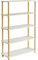 IBUYKE 5-Tier Holz offenes Bücherregal mit moderner freistehender Bücherregal Aufbewahrungsorganizer, stehende Regaleinheiten, multifunktionaler Ausstellungsstand für Schlafzimmer, Wohnzimmer WBC005W