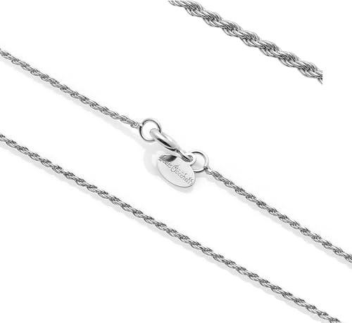 Louis Ciocchetti dal 1887- Catenina Argento 925 Sottile, Fine, Collana donna, Uomo, Collanina Maglia Torchon, ideale per ciondoli, made in italy