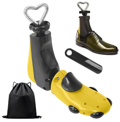 TUAKIMCE Boot Shoe Stretcher Men Women, 4-Way Shoe Tree Expander Stretch Width & Length, Adjustable Boot Stretchers for Women and Men Wide Feet，Yellow