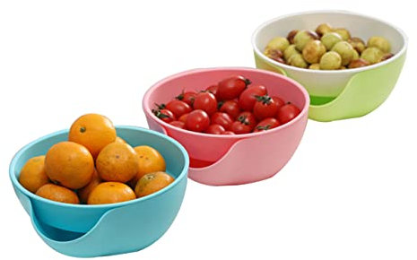 FUNOMOCYA Ciotola Snack Doppio Con Porta Gusci Rimovibile Vassoio Diviso Per Noci Ciliegie e Edamame Contenitore Per Snack Random Sicuro Per Lavastoviglie