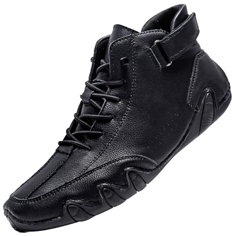 Scarpe a piedi nudi da uomo in pelle, impermeabili, per barefoot, per escursioni alpaca, scarpe da cowboy, comode da trekking, leggere, Nero , 36 EU