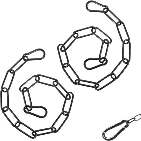 2 Pièces Chaîne en Acier Inoxydable Chaîne à Maillons avec Mousqueton Chaînes en Métal pour Portes de Clôture, Portails de Cages pour Animaux