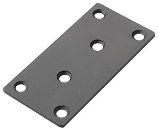 OMIDEAS 10 x Piastre di giunzione piatte (80 x 40 x 2) Staffa di supporto metallica forata per fissaggio per traversine in legno in acciaio inossidabile connettore di riparazione nero
