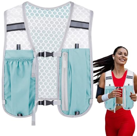 Gilet d'Hydratation Running et Trail,Vestiaire d'Hydratation avec Poches Multiples - Sac Poitrine Élastique Reservoir Eau pour Jogging Randonnée