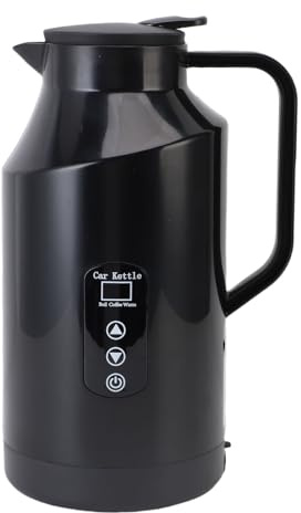 Bärbar bilvattenkokare, 12V / 24V elektrisk vattenkokare, 1200/1500ml 304 rostfritt stålfoder resevattenkokare, flera temperaturjusterbar med automatisk avstängning(12V 1200ml)