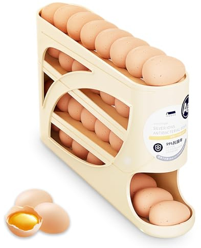Egg Holder, Rolling Storage, Automatic Egg Dispenser, Multi-Layer