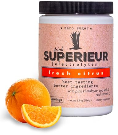 Électrolytes supérieurs - Poudre d'électrolyte Fresh Citrus - 6.9 oz.