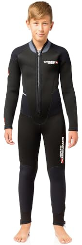 Cressi Endurance Junior All-In-One 5mm Traje monopieza sin Capucha en Neopreno de 5mm, Niños, Negro, XS/8-10 Y
