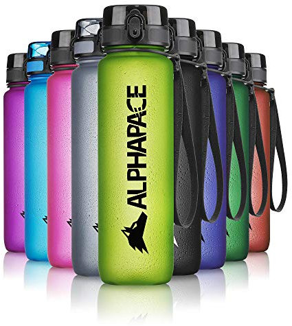 ALPHAPACE Borraccia 350ml/500ml/650ml/1000ml/1500ml con Chiusura Ermetica senza BPA – Ideale per Lo Sport, Bicicletta, Lavoro, Scuola - Con piccolo scompartimento per frutta o aromi - Diversi Colori