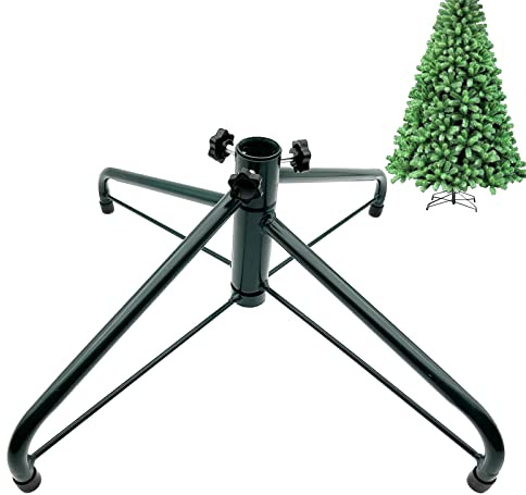 YUNSTK Supporto per albero di Natale da 45 cm per alberi artificiali, supporto pieghevole per albero di Natale in metallo, base pieghevole per albero di Natale da 1,8 m, colore verde, ricambio per