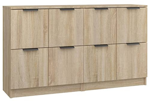 vidaXL Buffets 2 pcs Armoires de Rangement Organisateurs de Maison Meubles de Rangement Armoires de Salon 60x30x70 cm Chêne Sonoma Bois d'Ingénierie