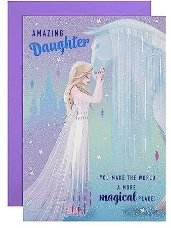 Hallmark Biglietto di auguri di compleanno per figlia, motivo: Disney Frozen, con attività