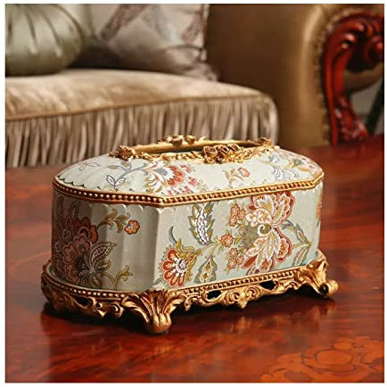 Multifunktionaler Tissue-Box-Halter Taschentuchbox-Halter, chinesischer Stil, Retro, handgefertigt, bemalt, dekorative Taschentuch-Aufbewahrungsbox, Wohnzimmer, Schlafzimmer, Büro, Desktop-Dekor, Tasc