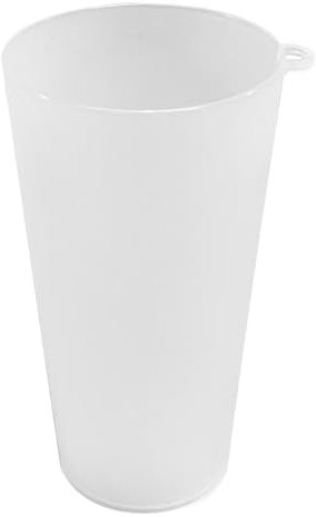 Monouso | 14 Vasos de Plástico Reutilizables 400 ml, Translúcidos, Plástico Duro, Vasos con Argolla, Colgables, Irrompibles, Para Fiestas, Conciertos, Festivales, Bebidas Frías y Calientes