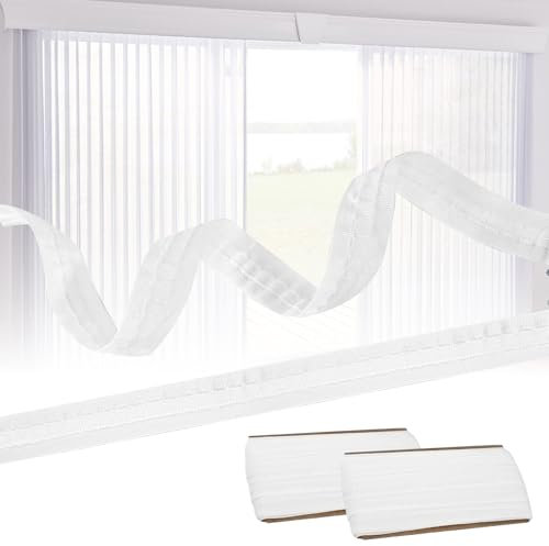 prota 60m × 2.5 cm Gardinenband Kräuselband Zum Aufnähen, Kräuselband Zum Aufbügeln Universal Vorhangband zum Aufnähen, Weiß Gardinenband zum Aufnähen für Gardine Haken