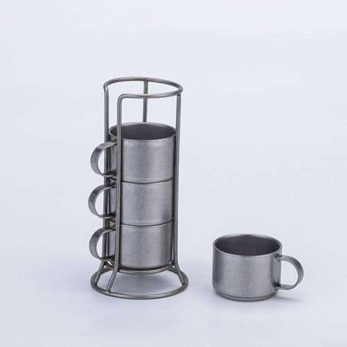 Besttoolifes Juego de 5 tazas de café apilables grandes con asa para bebidas como té, capuchino, leche, moca y cereales, aptas para microondas y lavavajillas