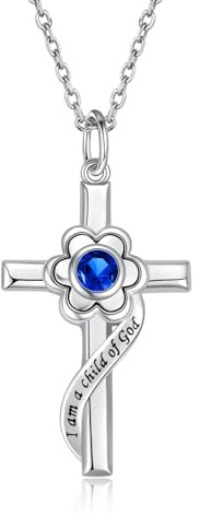 Sterling Silver Opal Blomkorshänge Dop Smycken Första nattvardsgåvor för kvinnor Guddotter