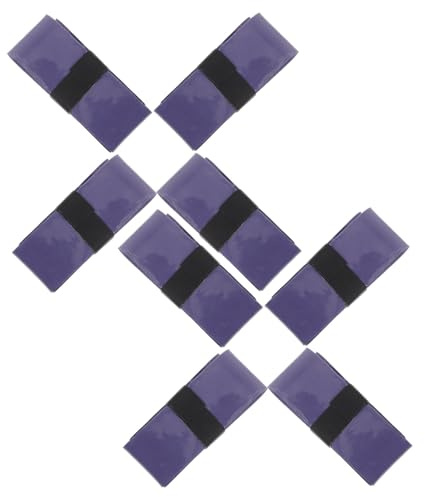 JOINPAYA Lot de 8 Rubans Adhésifs en PU Antidérapants et Absorbants pour Grip de Raquette de Tennis et Badminton Surgrip Violet Revêtement Coussin Solide pour Poignées Sportives et à