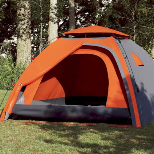 Genérico Tienda de campaña iglú 4 Personas Apertura rápida Gris/Naranja,Deportes,Actividades al Aire Libre,Camping y Senderismo,Tiendas de campaña,4004244