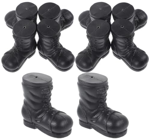 SHERCHPRY 10 Piezas de Botas de Navidad de Plástico Negro Diseño Festivo para Decoración Navideña en Fiestas en Casa y Ambiente Alegre