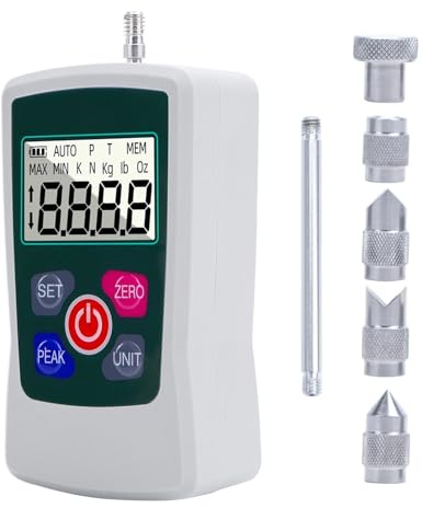 100N/500N Digital Force Push Pull Gauge Oz Lb N KG Portable Dynamometer for Lab Tension and Compression Load Various Test(500N)