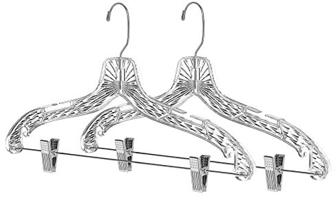 Whitmor Crystal Suit Hangers with Clips S/2