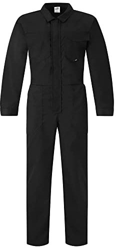 BWOLF Bravo Combinaison de Travail pour Homme avec Fermeture éclair et 6 Poches, Noir, L