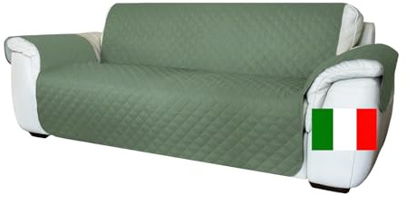 Moonange - Funda para Sofá de 3 Plazas - Asiento de 165 cm - Impermeable, Reversible y Antimanchas - Protector de Muebles Antideslizante y Resistente a los Arañazos - Color Verde