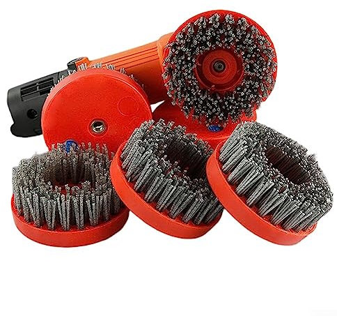 Spazzola di pulizia della smerigliatrice angolare da 4 pollici, spazzola abrasiva circolare, spazzola antica per pietra per la pulizia della lucidatura del granito di pietra M10, 120#