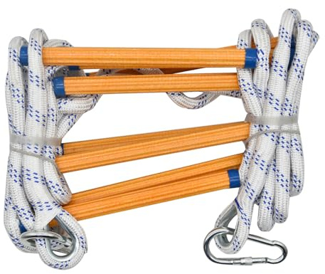 16ft Fire Escape Ladder Rope Ladder Fire Escape Emergency Fire Escape Ladders for 2-3 Story Homes
