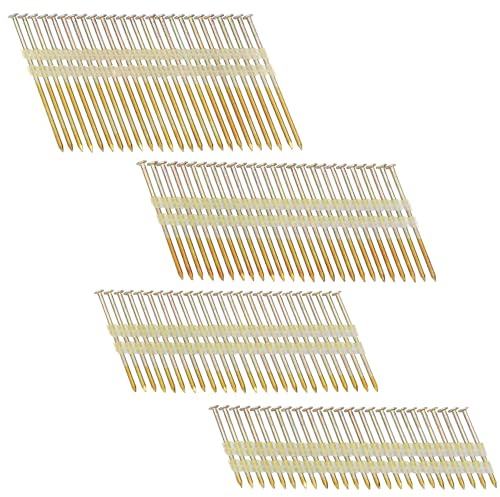 HW HAMWOO Framing Nails,21°Round Head Nail Pack,1000-Pack (2- 250Pcs,2-1/2- 250Pcs,3- 250Pcs, 3-1/2- 250Pcs),Galvanized Nail,Ring Shank