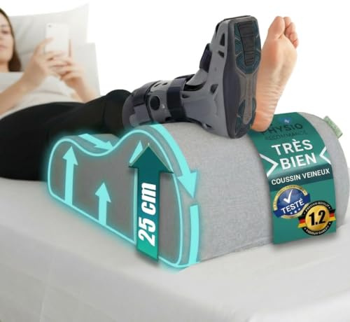 Beinkissen Hochlagern für schwere müde Beine & Erholung nach OP – Venenkissen Beinhochlagerungskissen für geschwollene Beine & Kniestütze – Lagerungskissen Bett Sofa – OEKO-TEX – Größe S bis XL