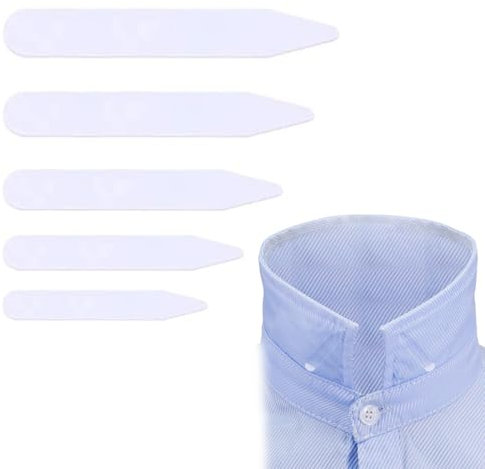 AFCJLTO Kragenstäbchen-Set für Herrenhemden (50er Pack) in 5 Größen - Kragenverstärker aus Stäbchen für optimalen Sitz des Hemdkragens, Geschenkidee für Väter und Ehemänner - Hemdkragen den ganzen