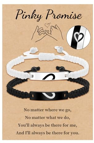 VU100 Bracciale Coppia Protezione Fortunata Cabala - Regalo per Fidanzato e Lei, Compleanno per Amici Uomo Donna